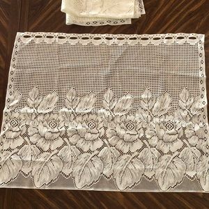 Pair of Lace Window Curtains 24” Length